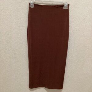 Brown Knee-Length Bodycon Pencil Skirt Size S